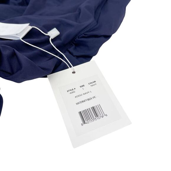 Andie Swim The Ibiza Maternity Scoop Back One Piece Swimsuit Navy Large NEW!! - Picture 4 of 6